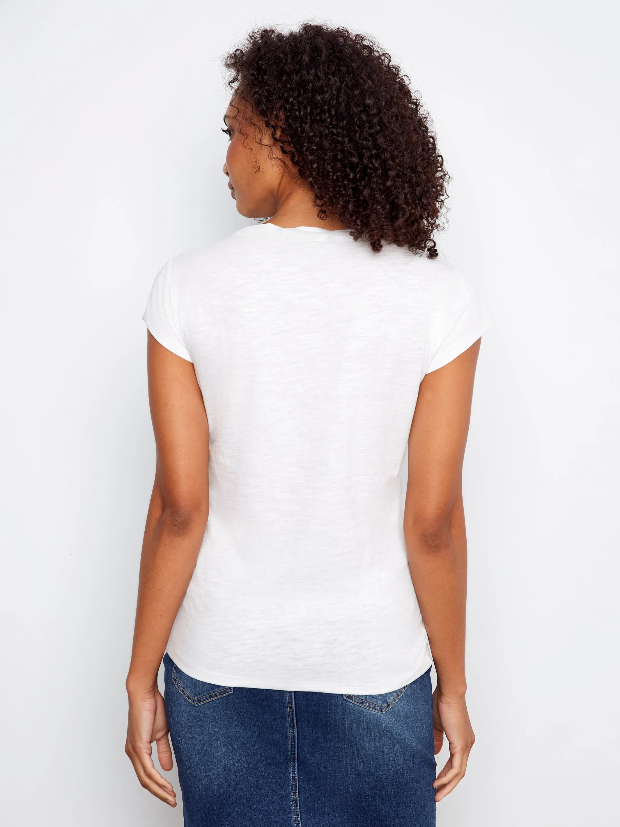 Charlie B Heart Detail Tee - White sold by Boutique with Grace product image thumbnail 5