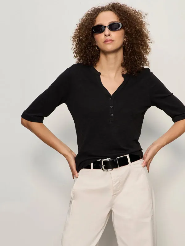 Sanctuary Rolled Sleeve Tee - Black sold by Boutique with Grace