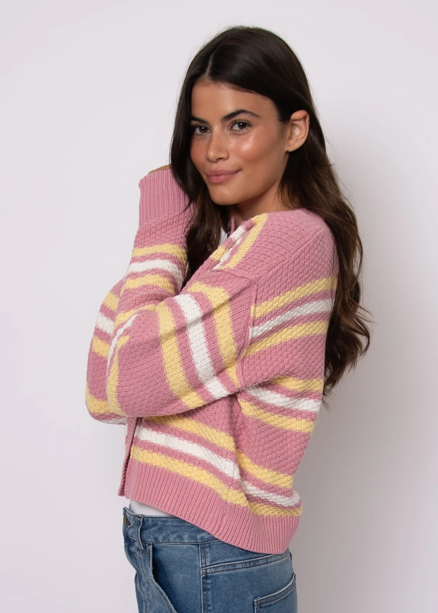 RD Lavanna Crew Cardigan - Petal Pink sold by Boutique with Grace product image thumbnail 5