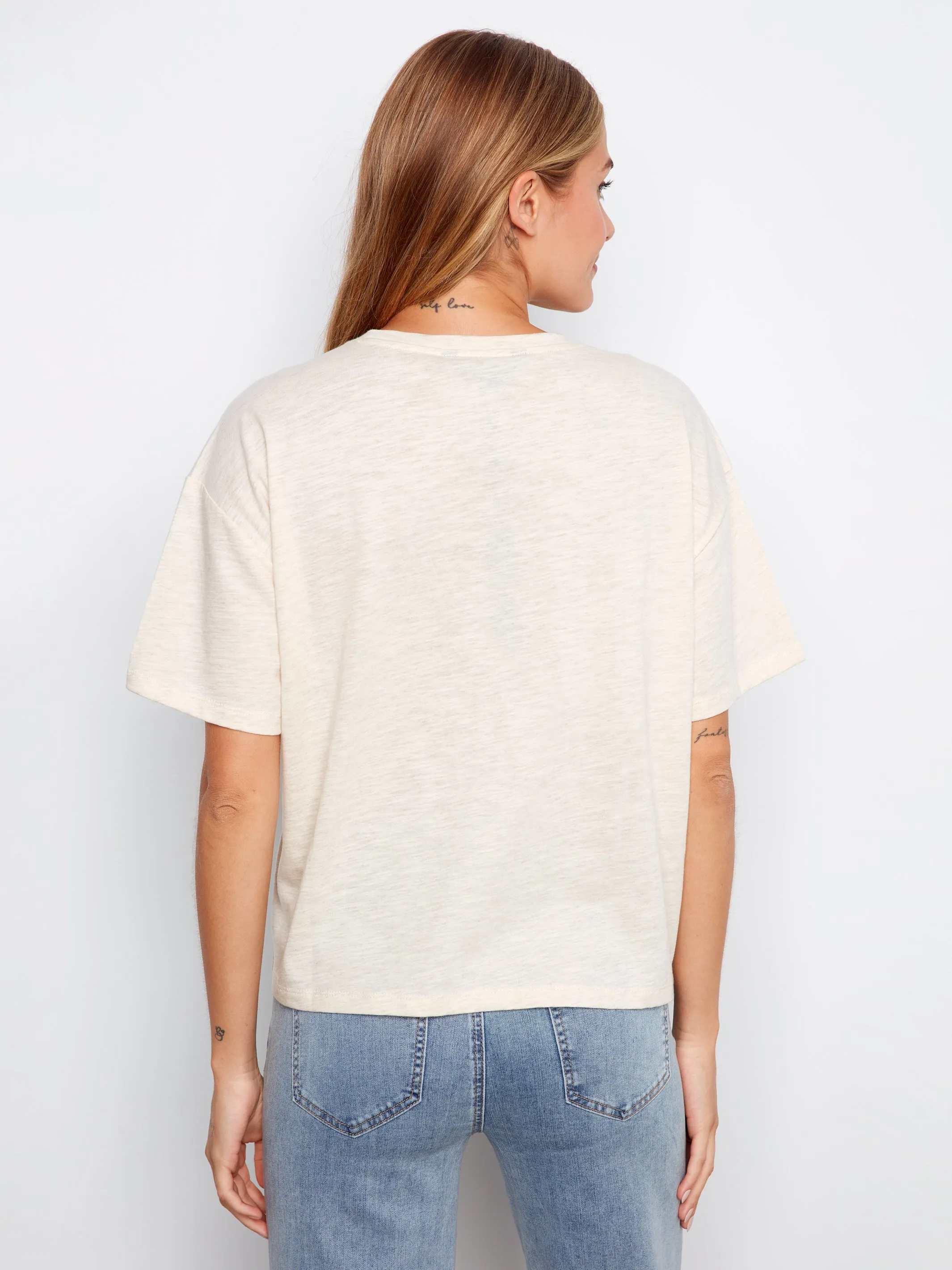 Charlie B Crochet Pocket Tee - Fog sold by Boutique with Grace product image thumbnail 5