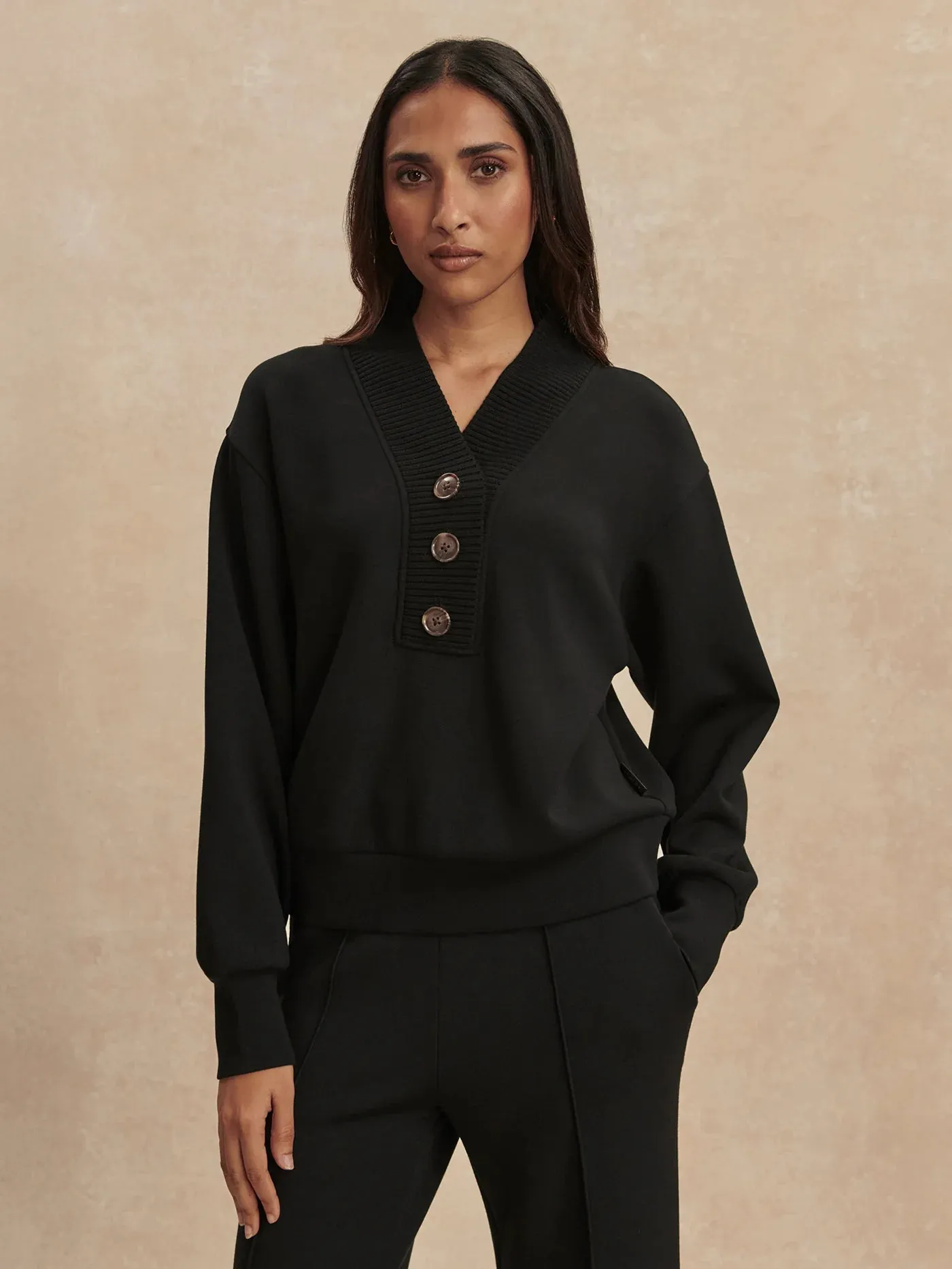 Varley Lucine Button Front Sweater - Black sold by Boutique with Grace product image thumbnail 2