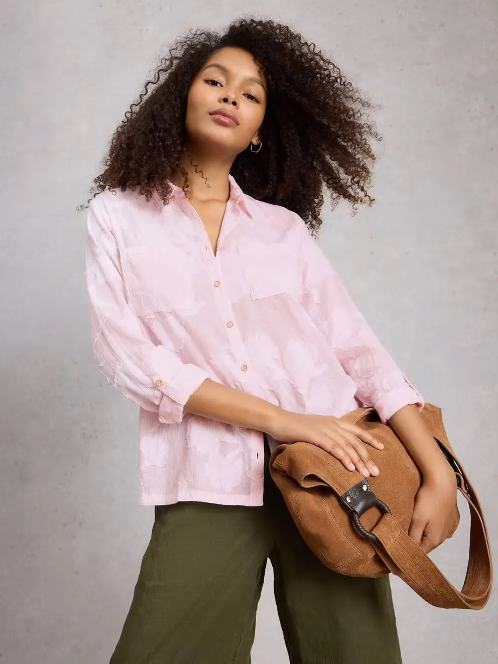 White Stuff Sophie Jacquard Shirt - Pink Multi sold by Boutique with Grace