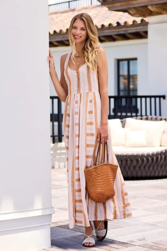 Tribal Ria Dress - Sahara Beige sold by Boutique with Grace