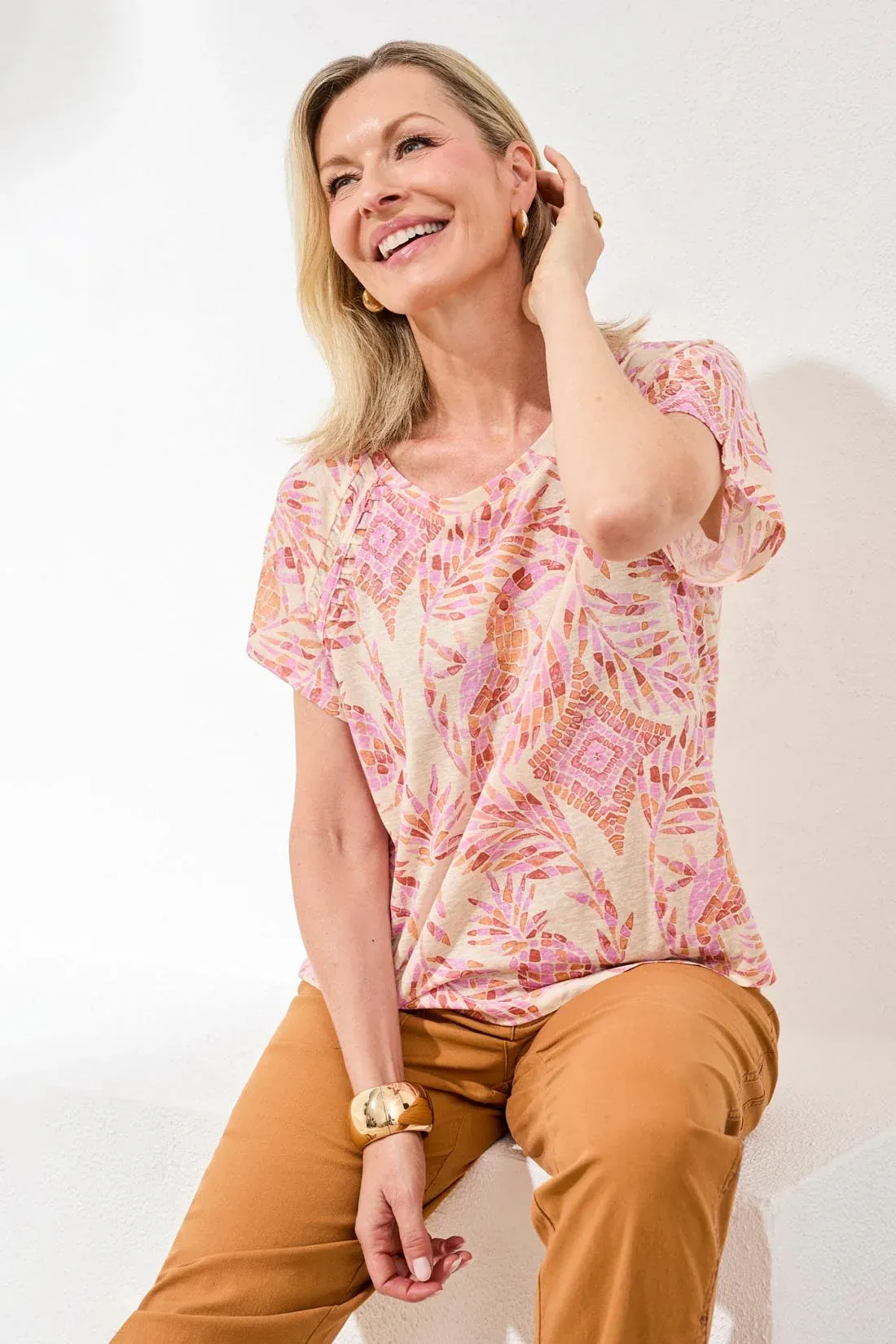 Tribal Andie Print Tee - Terracotta sold by Boutique with Grace product image thumbnail 4