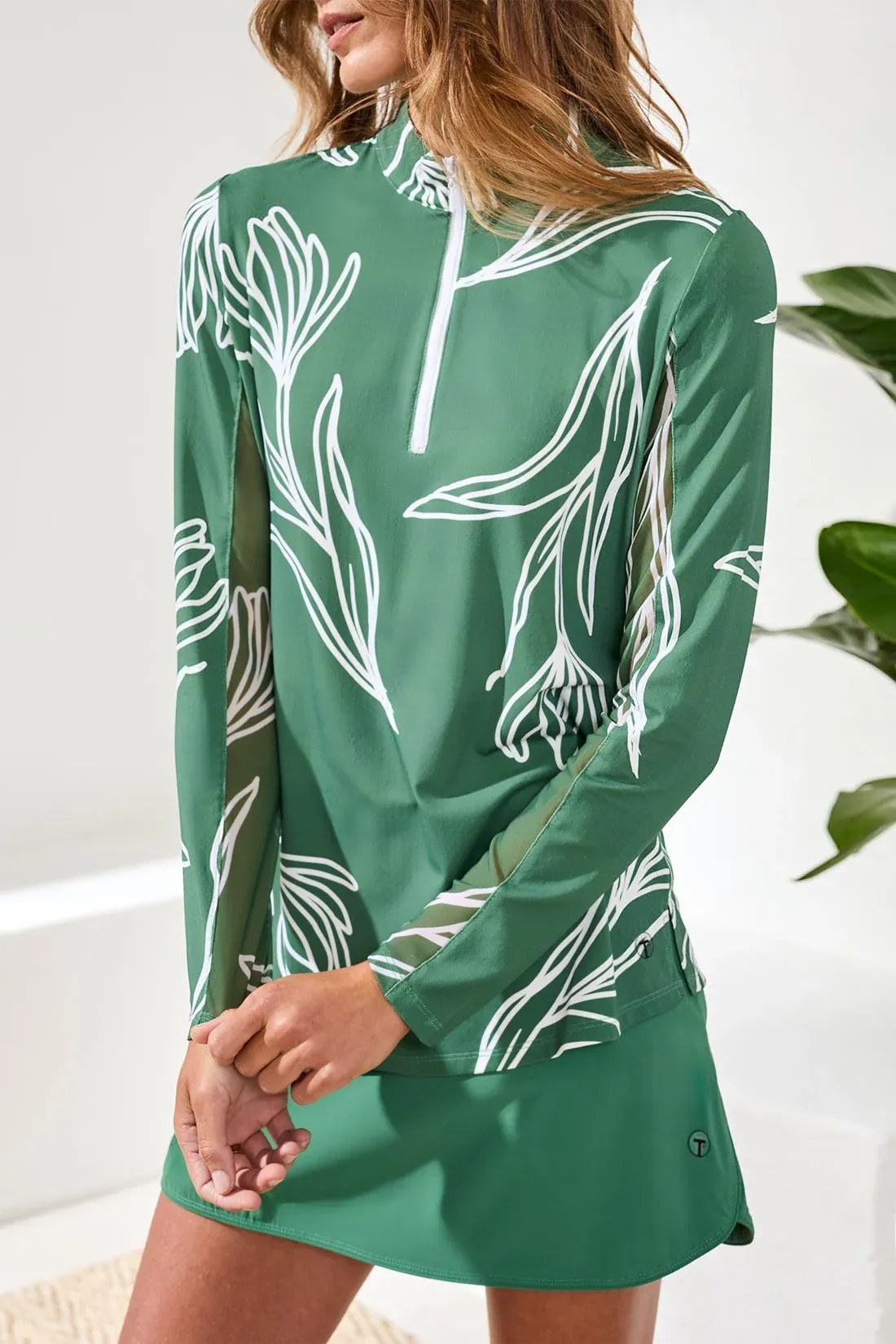 Tribal Active 1/2 Zip Top - Greenery sold by Boutique with Grace product image thumbnail 3