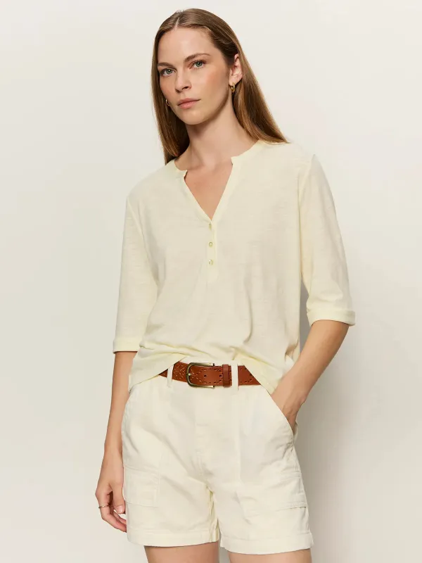 Sanctuary Rolled Sleeve Tee - Lemon Drop made by Sanctuary