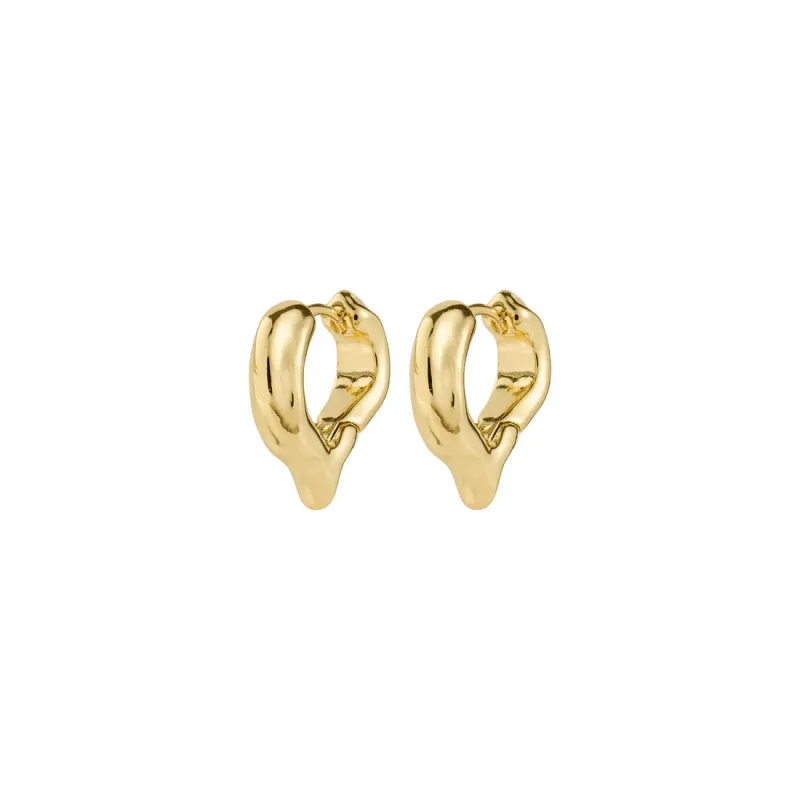 Pilgrim Iris Huggie Earrings - Gold made by Pilgrim