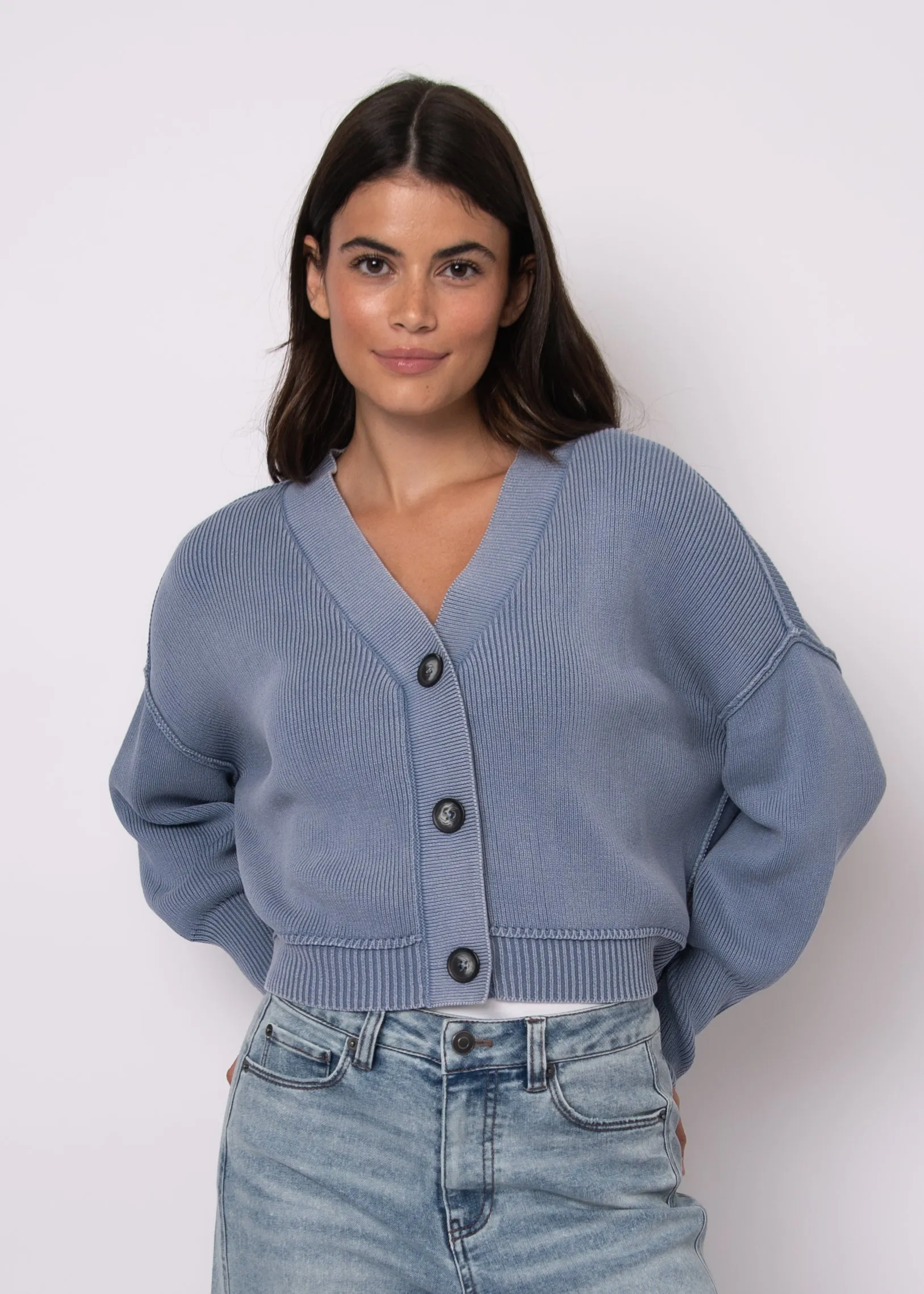 RD Sumire V Neck Cardi - Acid Blue sold by Boutique with Grace product image thumbnail 2
