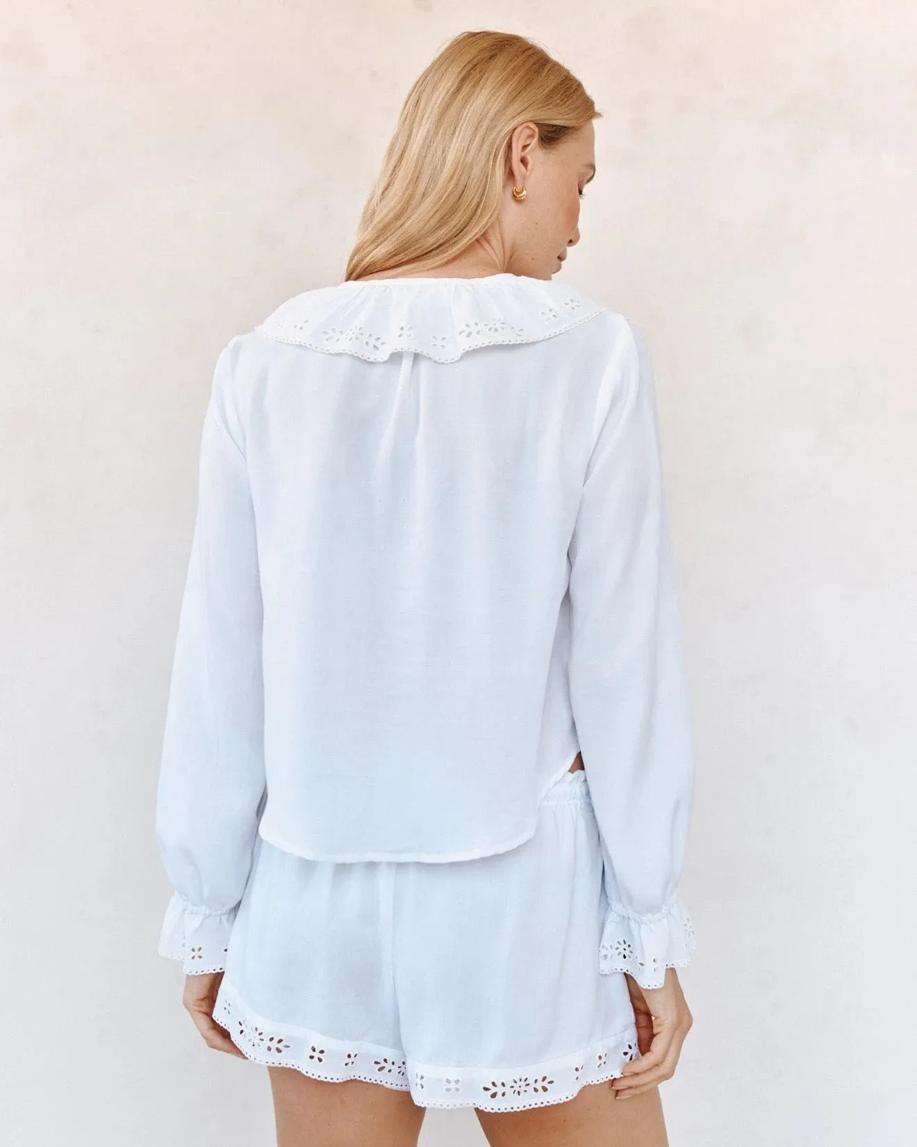 Bella Dahl Long Sleeve Tie Blouse - White sold by Boutique with Grace product image thumbnail 2