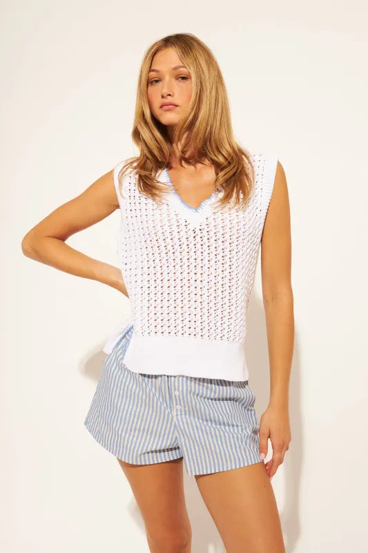 John & Jenn Leone Sleeveless Sweater - Vanilla made by John + Jenn