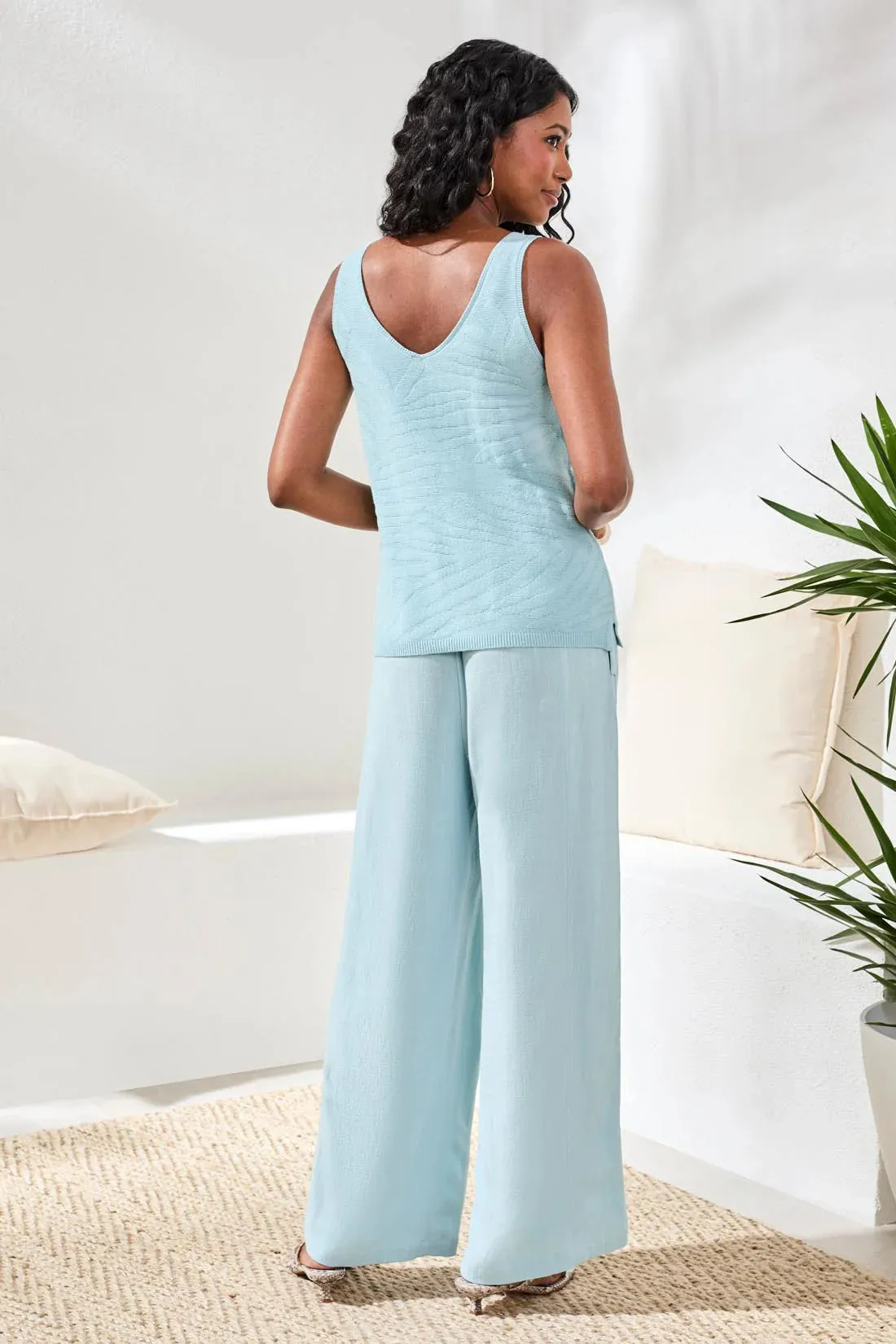Tribal Anne Sleeveless Sweater - Light Aqua Sky sold by Boutique with Grace product image thumbnail 4