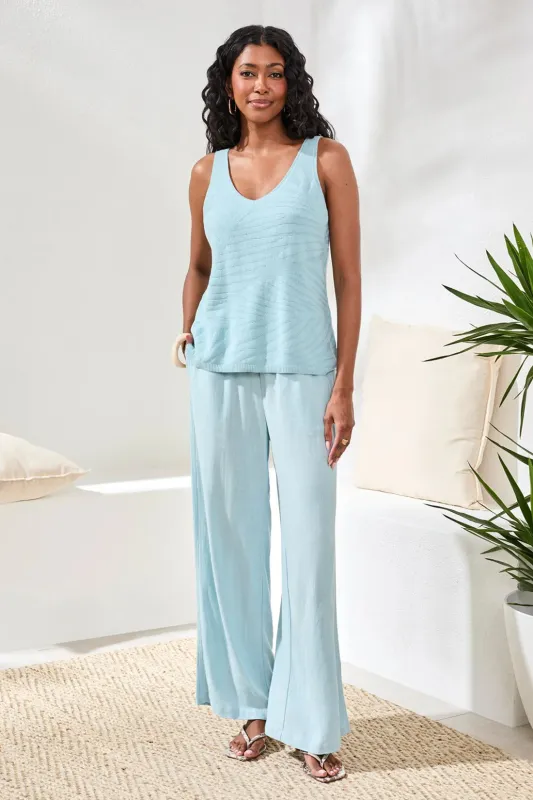 Tribal Anne Sleeveless Sweater - Light Aqua Sky made by Tribal