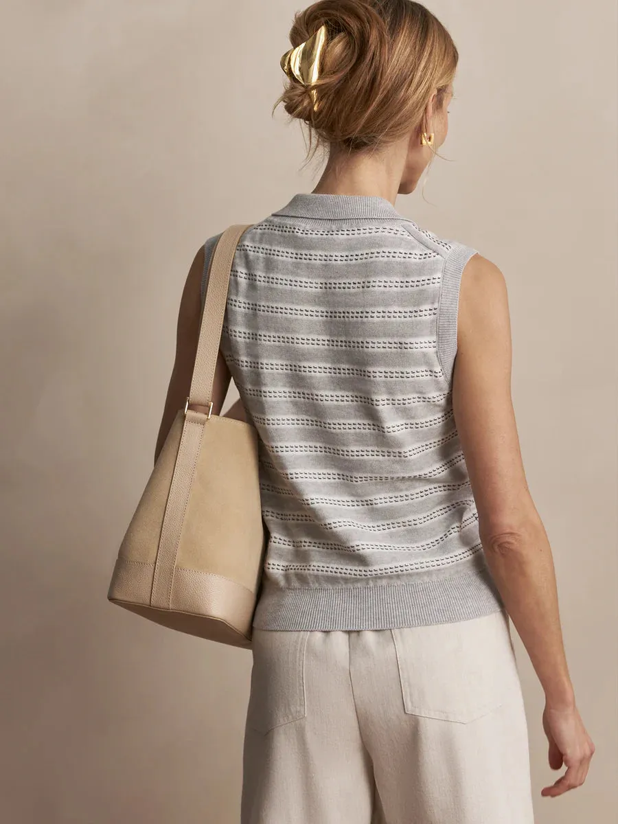 Varley Dannah Stripe Knit Top - Light Grey Marl sold by Boutique with Grace product image thumbnail 4