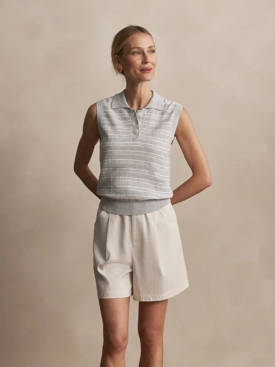 Varley Dannah Stripe Knit Top - Light Grey Marl sold by Boutique with Grace product image thumbnail 2