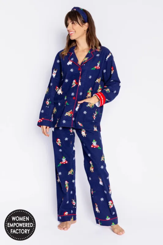 PJ Salvage Flannels - Navy Dogs sold by Boutique with Grace