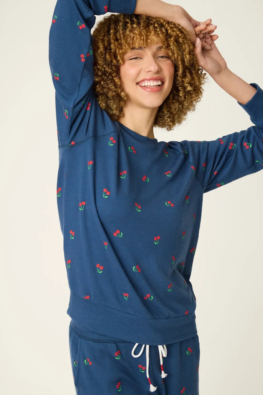 PJ Salvage Cherry Lounge Set - True Navy sold by Boutique with Grace product image thumbnail 4