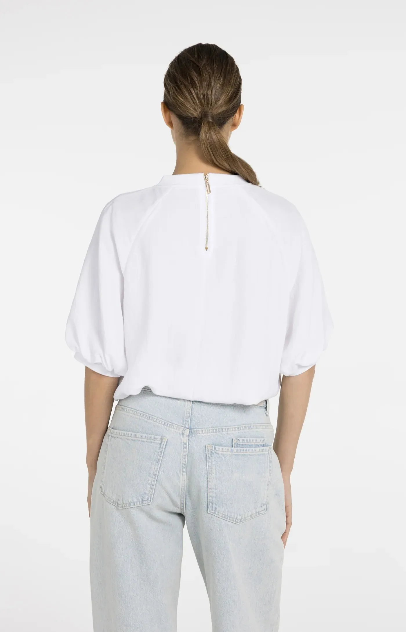 Yaya Woven Balloon Tee - White sold by Boutique with Grace product image thumbnail 3