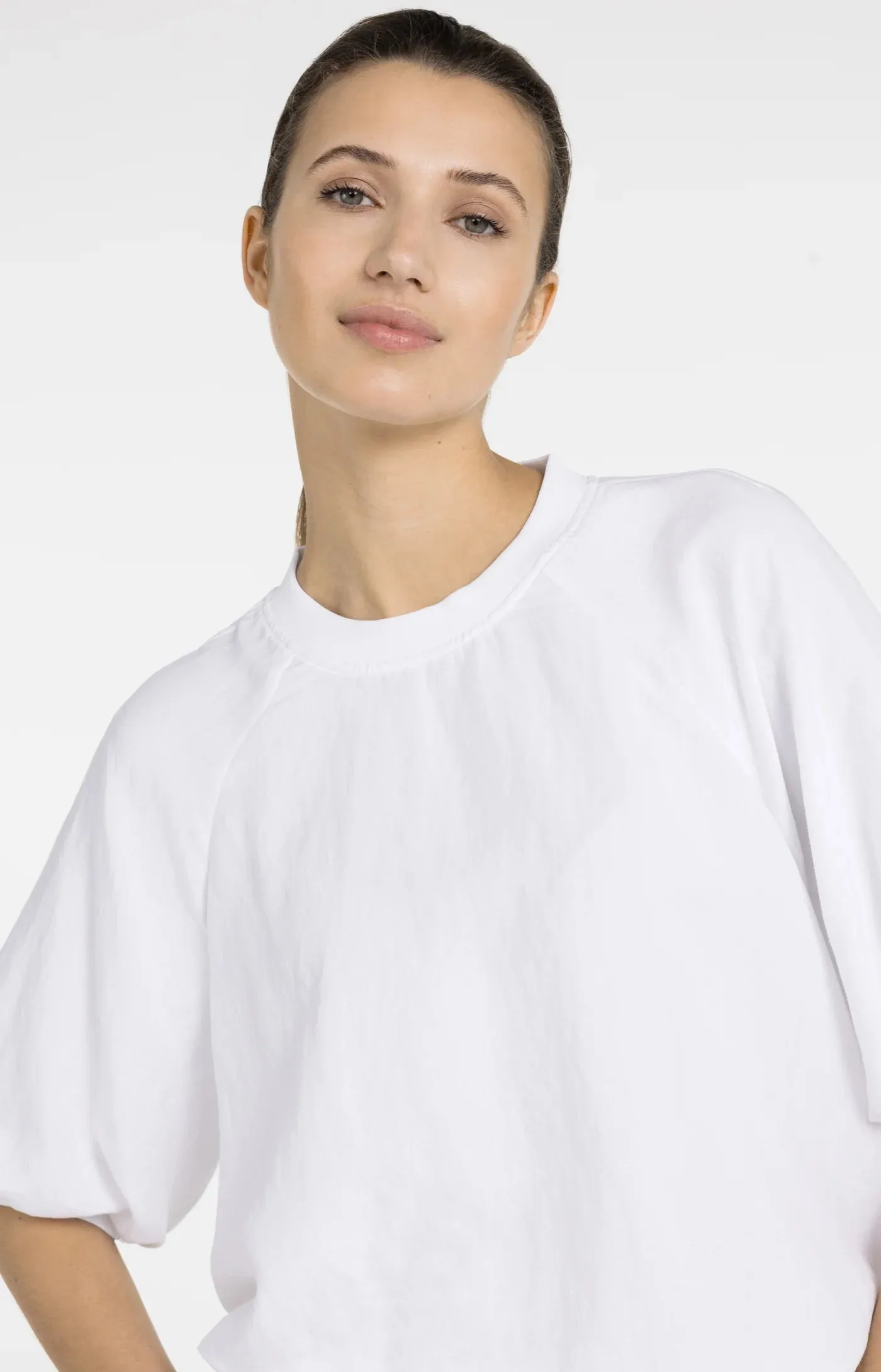 Yaya Woven Balloon Tee - White sold by Boutique with Grace product image thumbnail 4