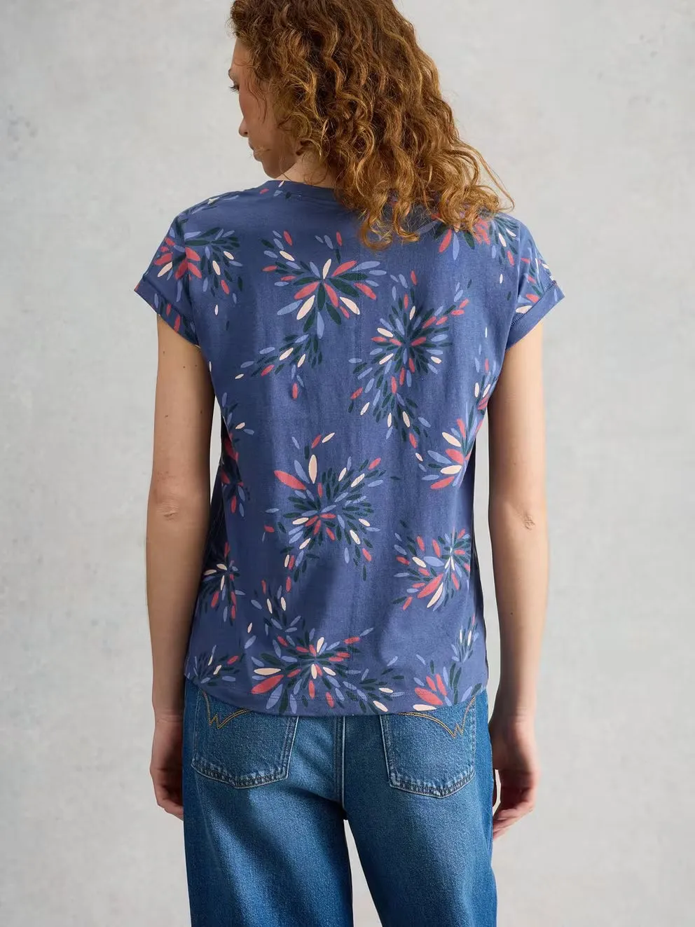 White Stuff Nelly Notch Neck Tee - Navy Multi sold by Boutique with Grace product image thumbnail 4