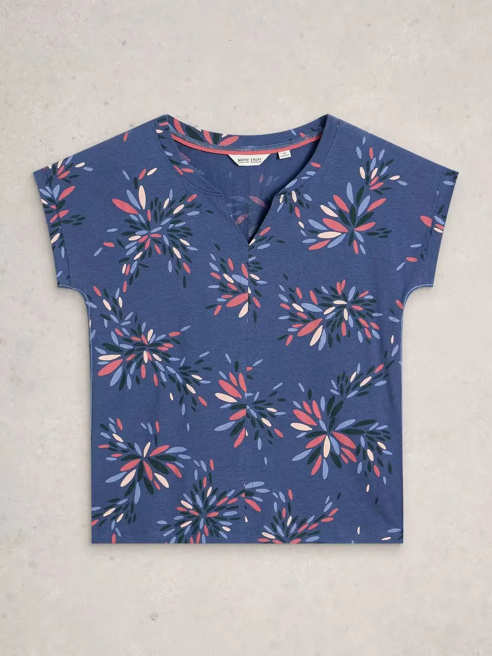White Stuff Nelly Notch Neck Tee - Navy Multi sold by Boutique with Grace product image thumbnail 5