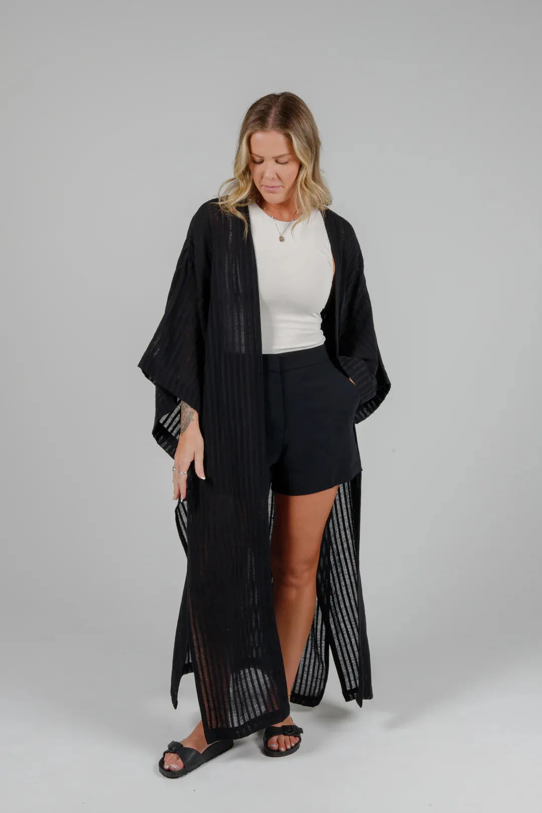 Tofino Towel Co. The Posey Open Coverup - Black sold by Boutique with Grace
