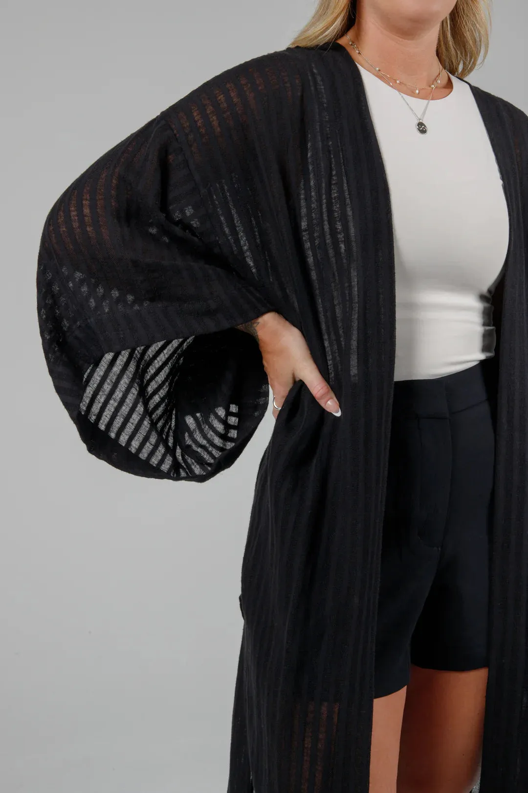 Tofino Towel Co. The Posey Open Coverup - Black sold by Boutique with Grace product image thumbnail 2