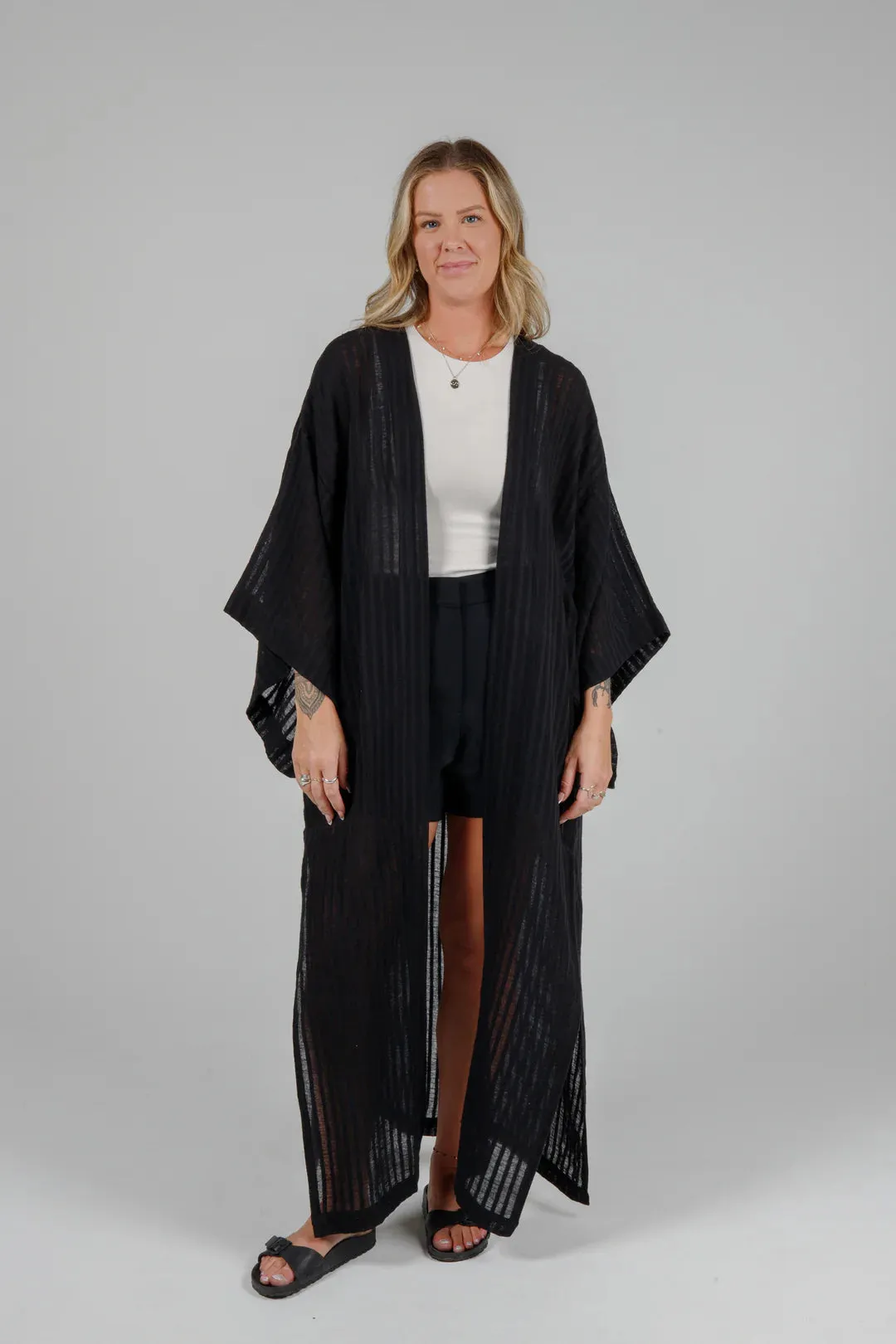 Tofino Towel Co. The Posey Open Coverup - Black sold by Boutique with Grace product image thumbnail 3