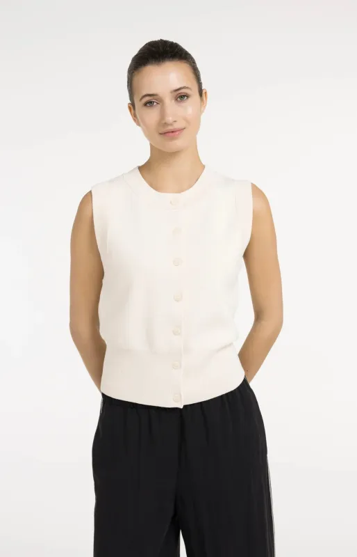 Yaya Knit Vest - Creme made by Boutique with Grace
