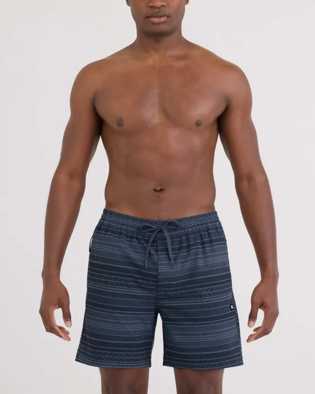 Saxx Sea to Shore 2N1 Volley Short 6” - Agitated Stripe Indigo made by SAXX