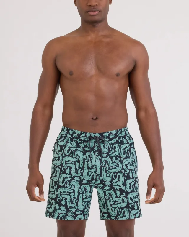 Saxx Sea to Shore 2N1 Volley Short 6" - Croc Rock Ebony made by SAXX