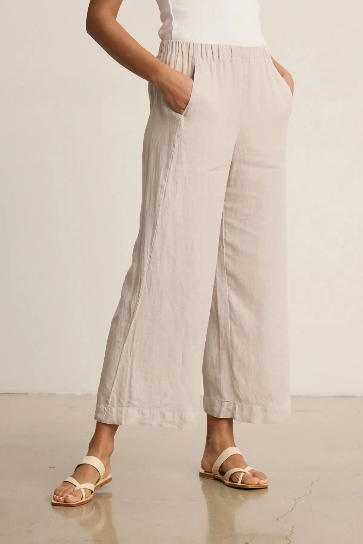 Velvet Lola Linen Pant - Cobble sold by Boutique with Grace