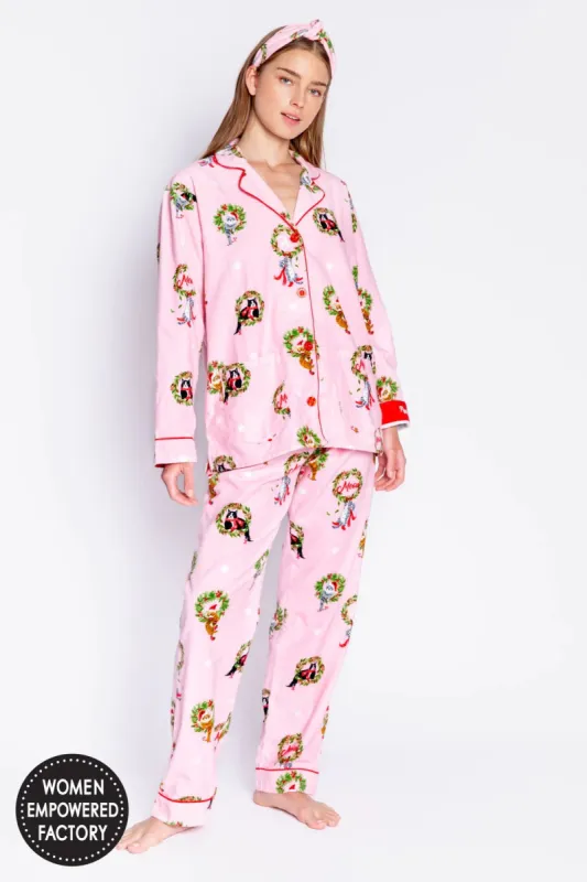 PJ Salvage Flannels - Blush Cats sold by Boutique with Grace