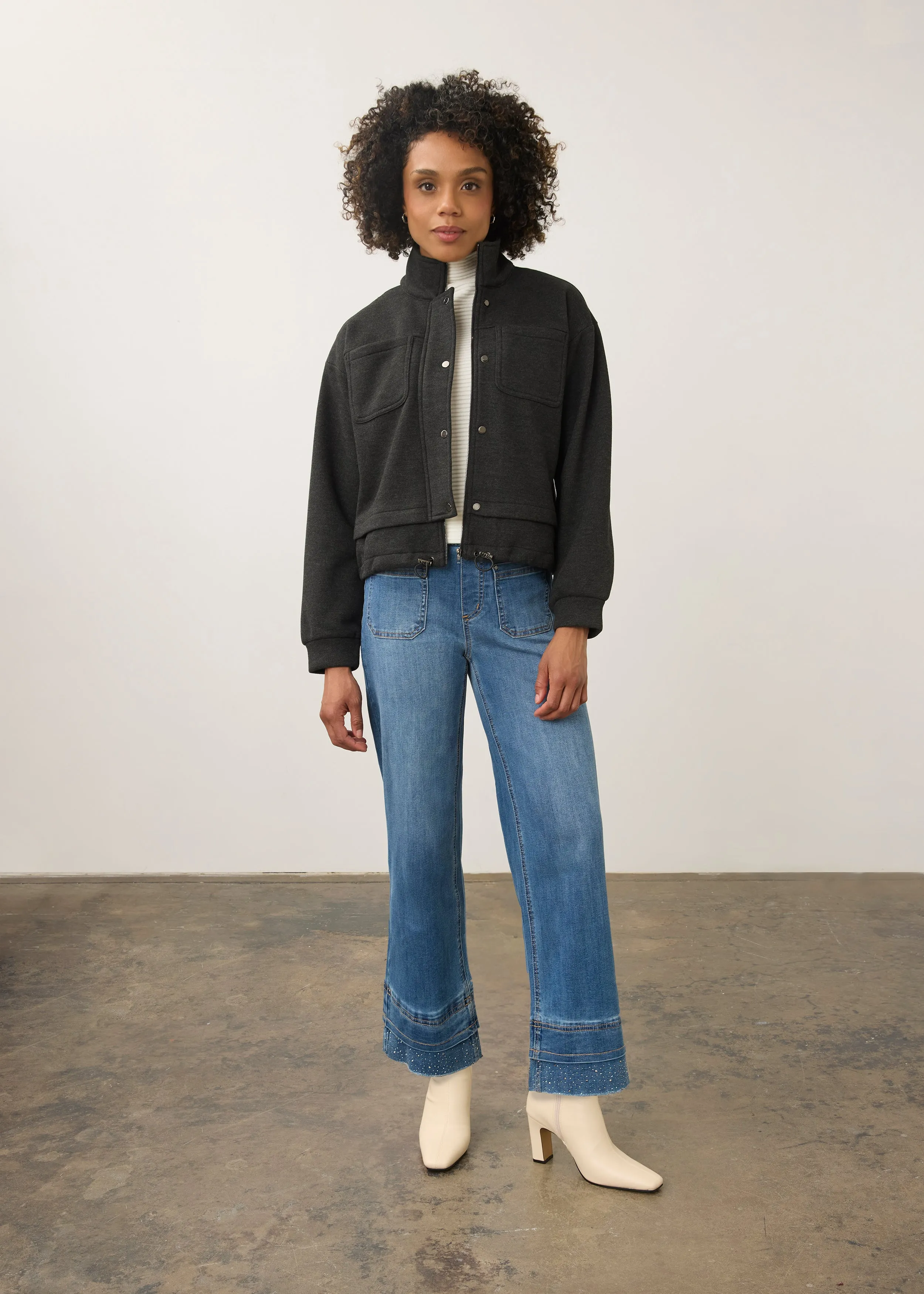 FDJ Bomber Knit Jacket - Charcoal sold by Boutique with Grace product image thumbnail 4