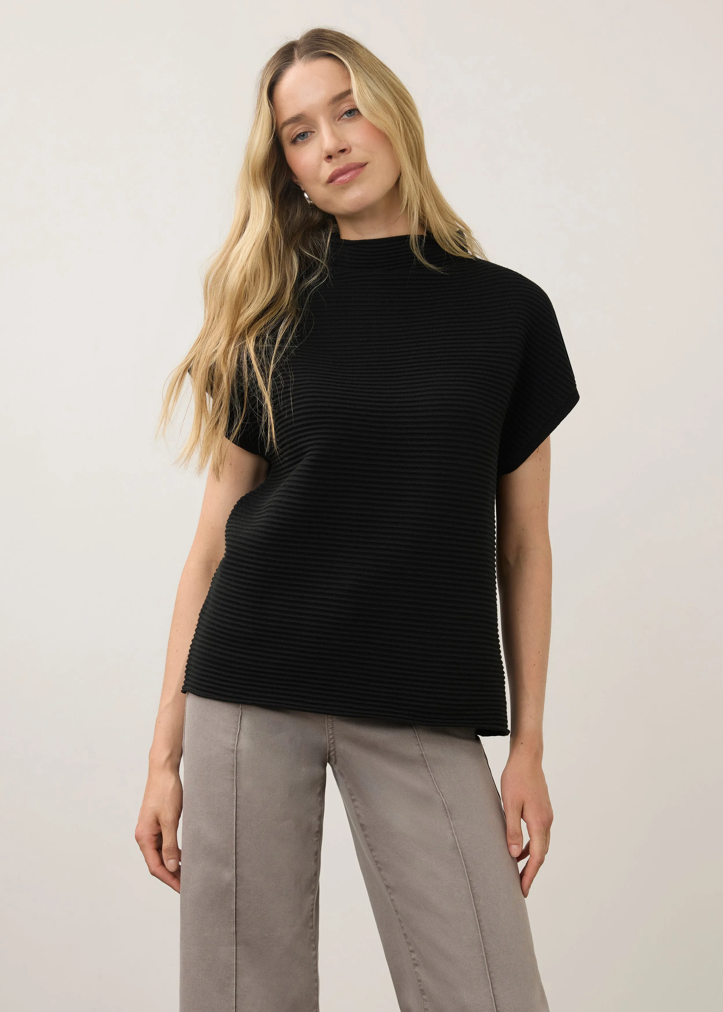 FDJ Ottoman Cap Sleeve Sweater - Black sold by Boutique with Grace product image thumbnail 2