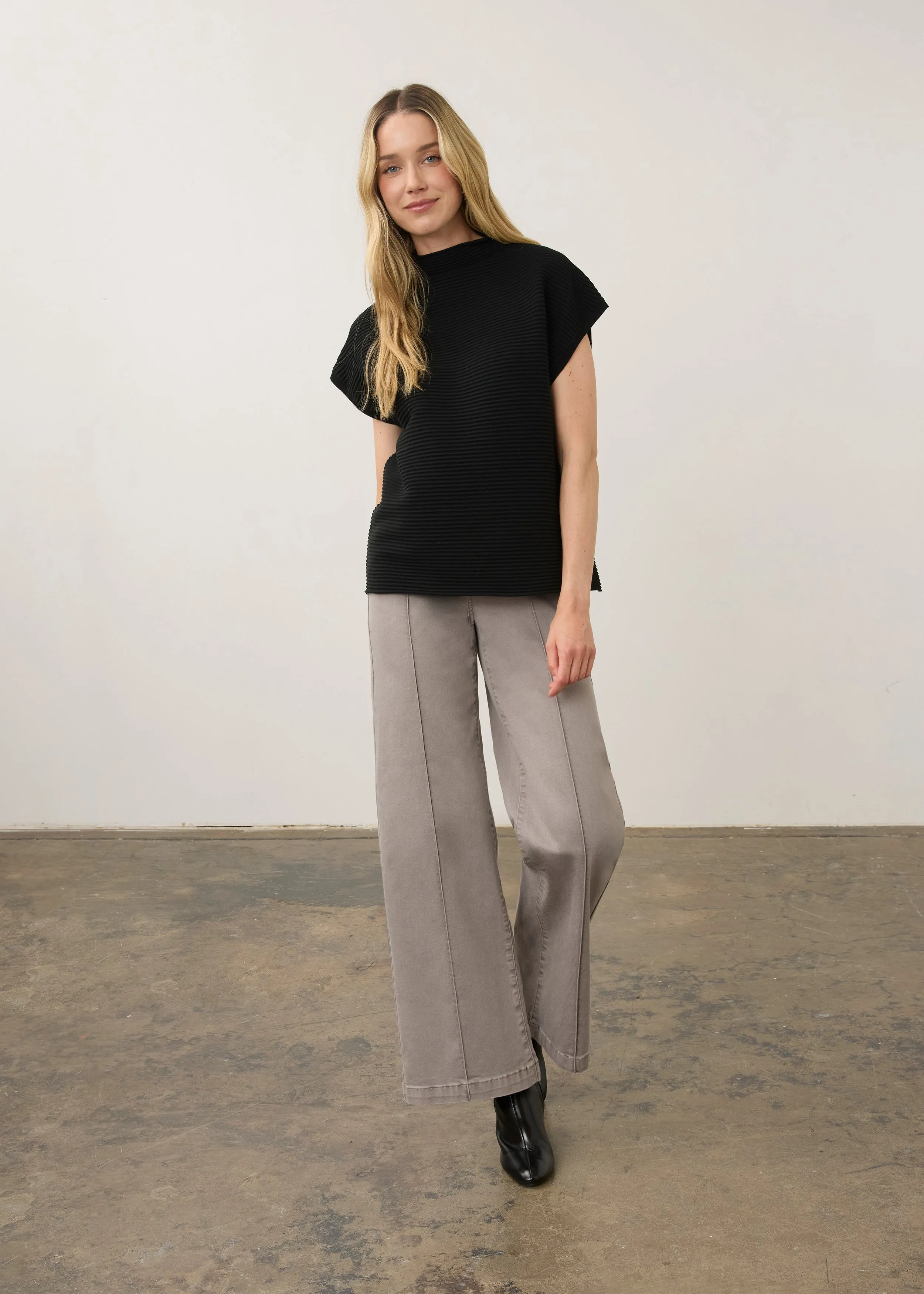FDJ Ottoman Cap Sleeve Sweater - Black sold by Boutique with Grace product image thumbnail 3