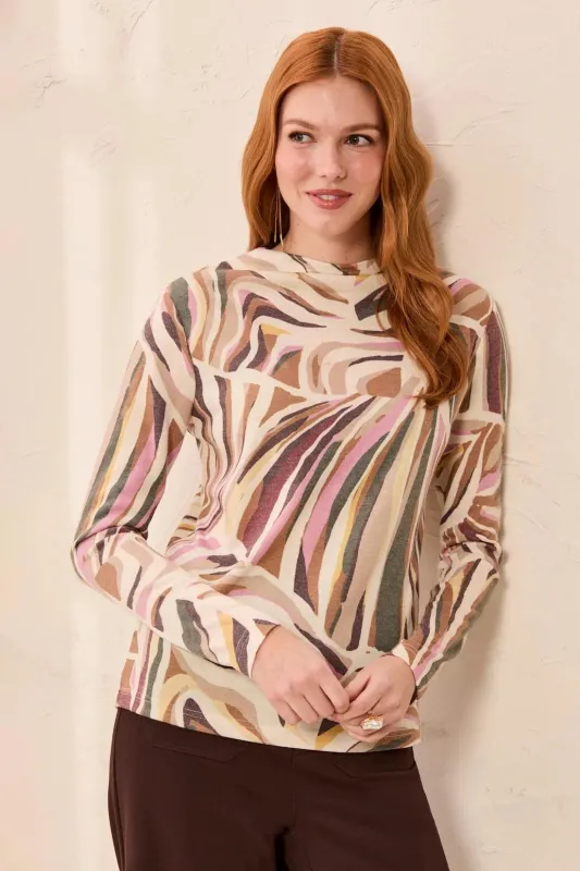 Tribal Georgia Top - Saddle Brown made by Tribal