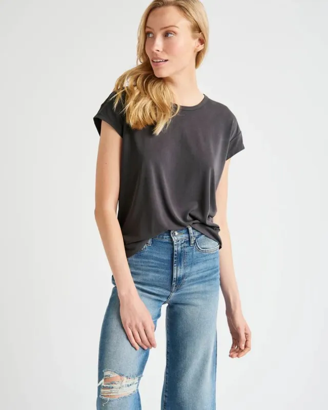 Splendid Arlo Jersey Crew Tee - Lead sold by Boutique with Grace