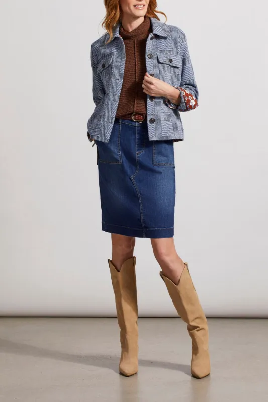 Tribal Crop Shacket - Blue Lake sold by Boutique with Grace