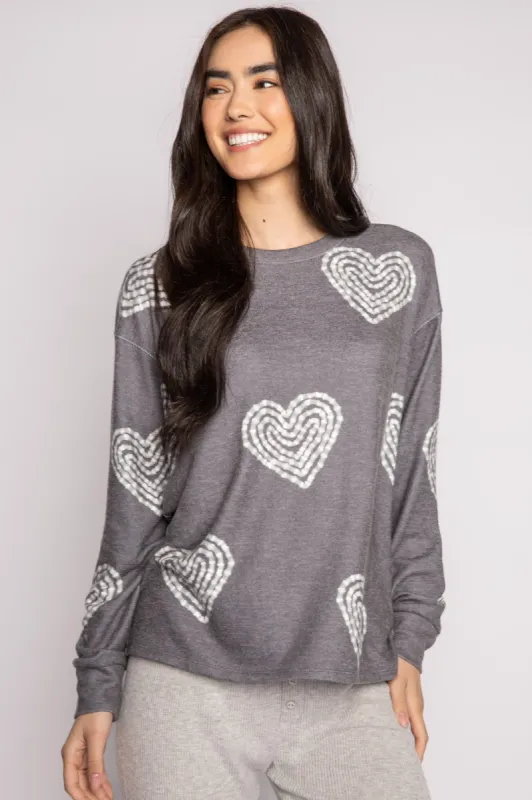 PJ Salvage Bless Your Heart Lounge Set - Heather Charcoal sold by Boutique with Grace