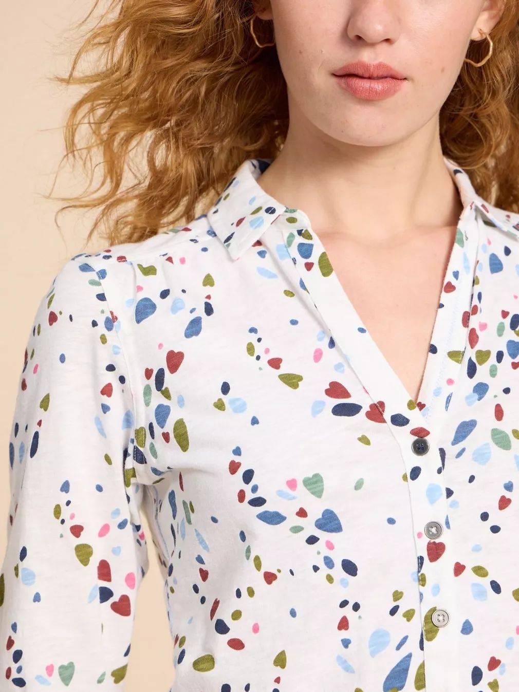 White Stuff Annie Jersey Shirt - White Print sold by Boutique with Grace product image thumbnail 2