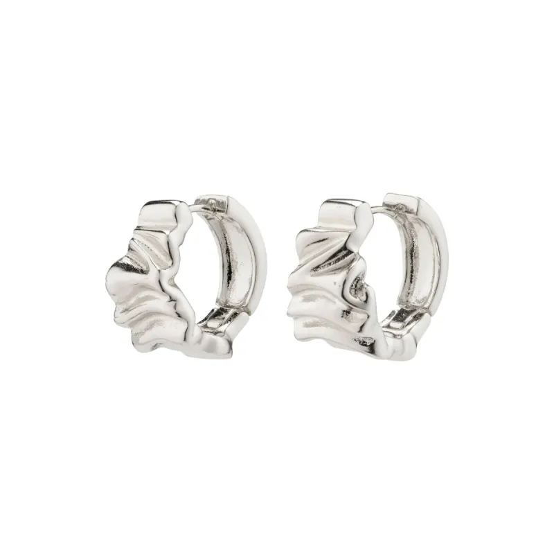 Pilgrim Willpower Recycled Huggie Hoop Earrings - Silver sold by Boutique with Grace