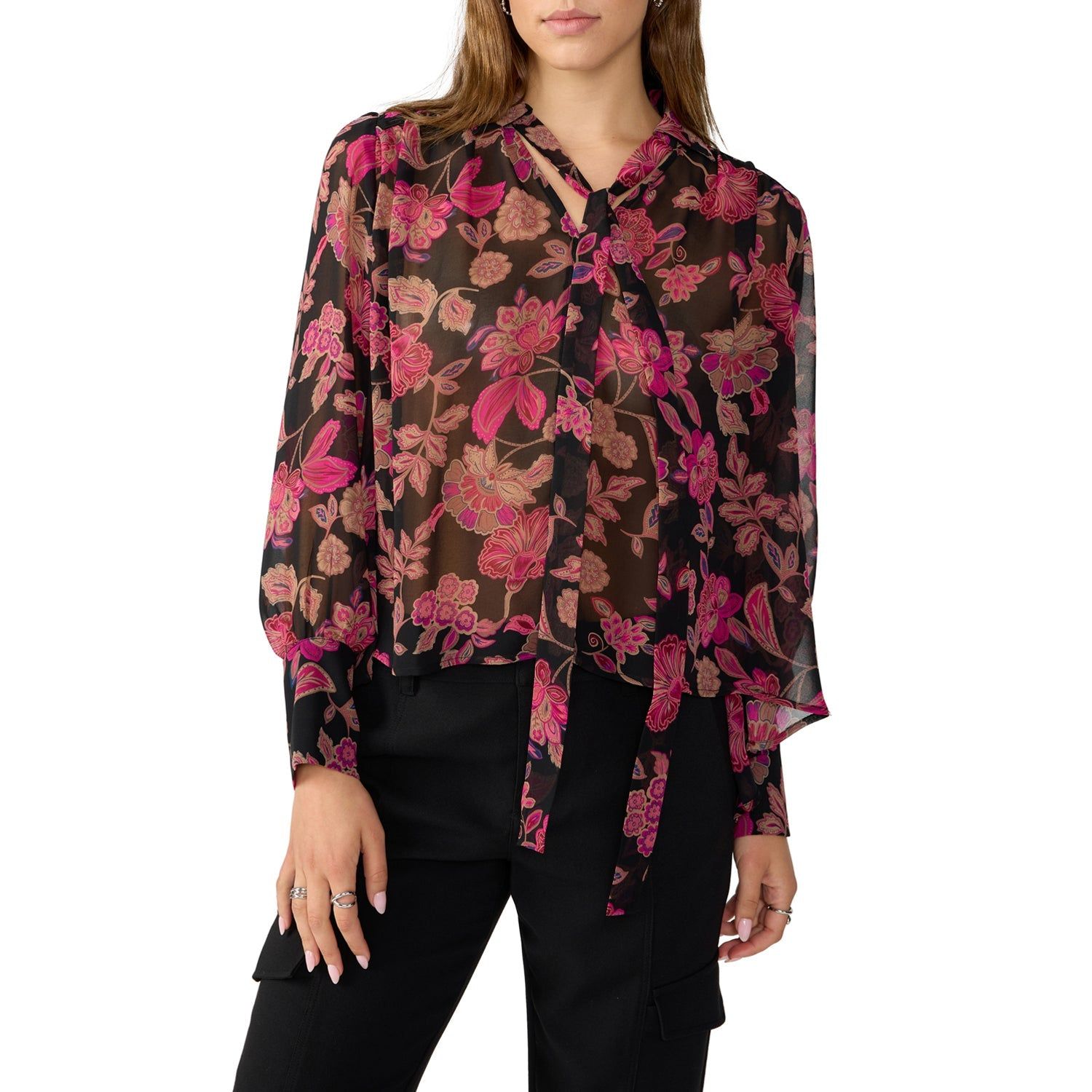 Sanctuary Dazzling Volume Blouse - Cranberry Bloom sold by Boutique with Grace product image thumbnail 2