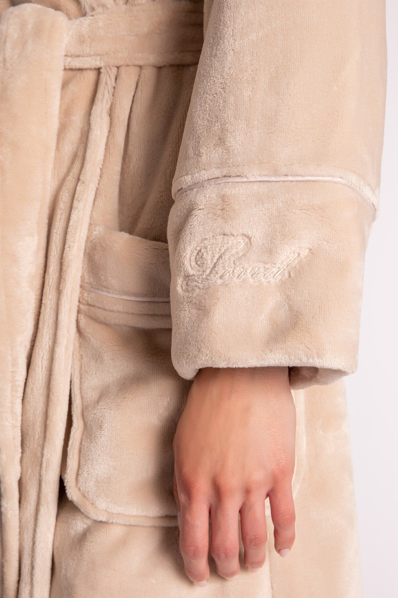 PJ Salvage Luxe Plush Robe - Champagne sold by Boutique with Grace product image thumbnail 3