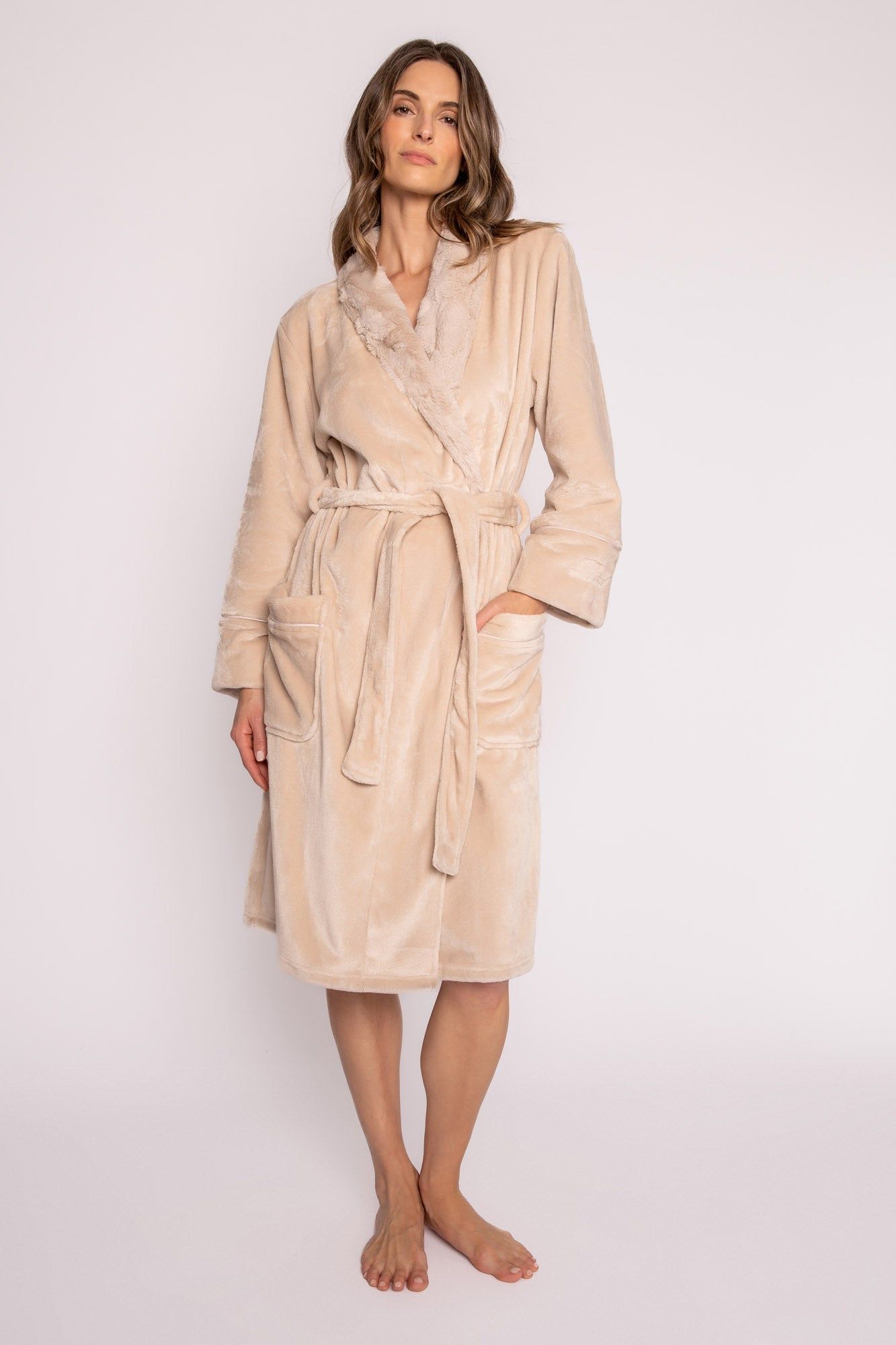 PJ Salvage Luxe Plush Robe - Champagne sold by Boutique with Grace product image thumbnail 2