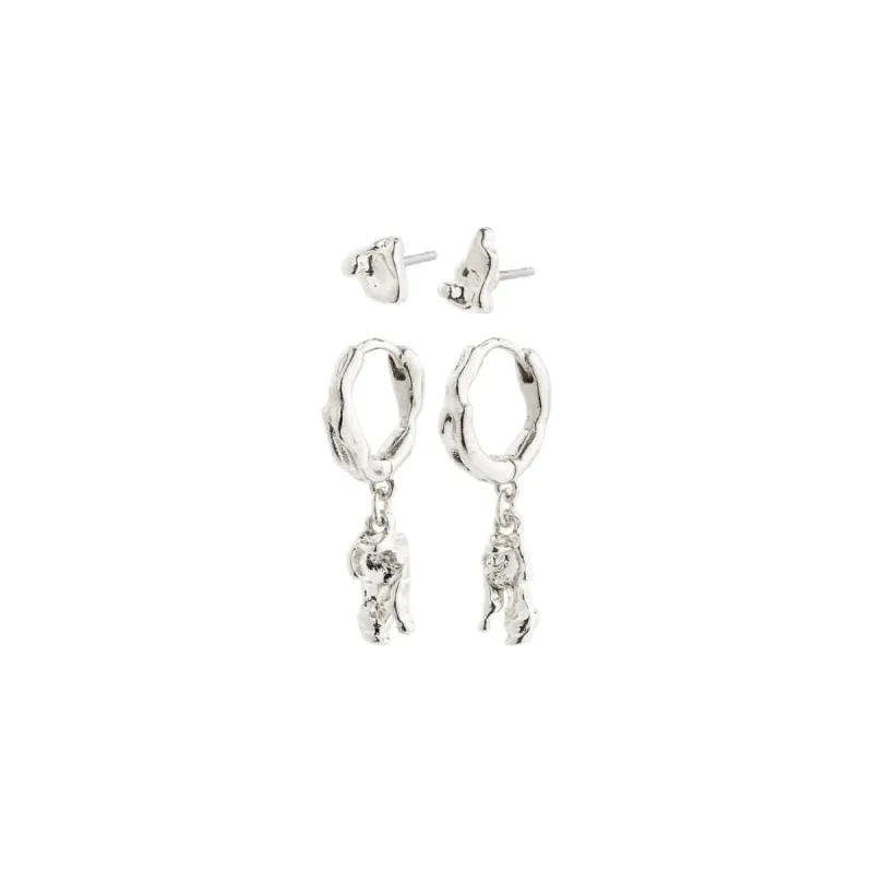 Pilgrim Sea Recycled Earrings 2-in-1 - Silver sold by Boutique with Grace
