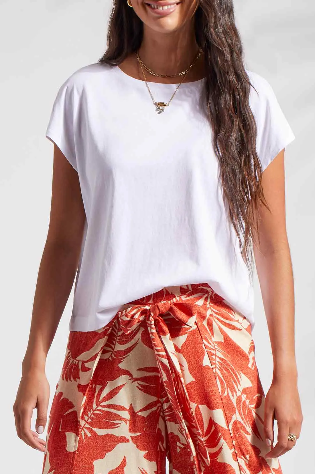 Tribal Cameron Cap Sleeve Top - White sold by Boutique with Grace
