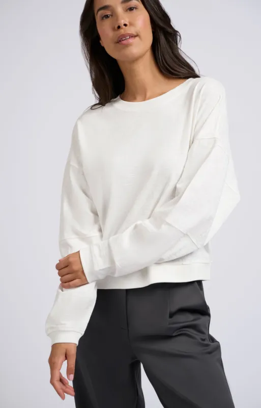 Yaya Slub Sweatshirt - Off-White sold by Boutique with Grace