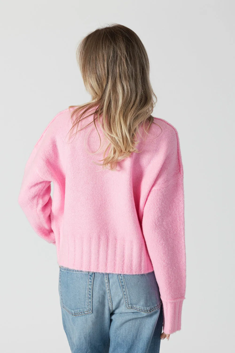 Lyla & Luxe Timmy Short Crewneck Sweater - Pink sold by Boutique with Grace product image thumbnail 3