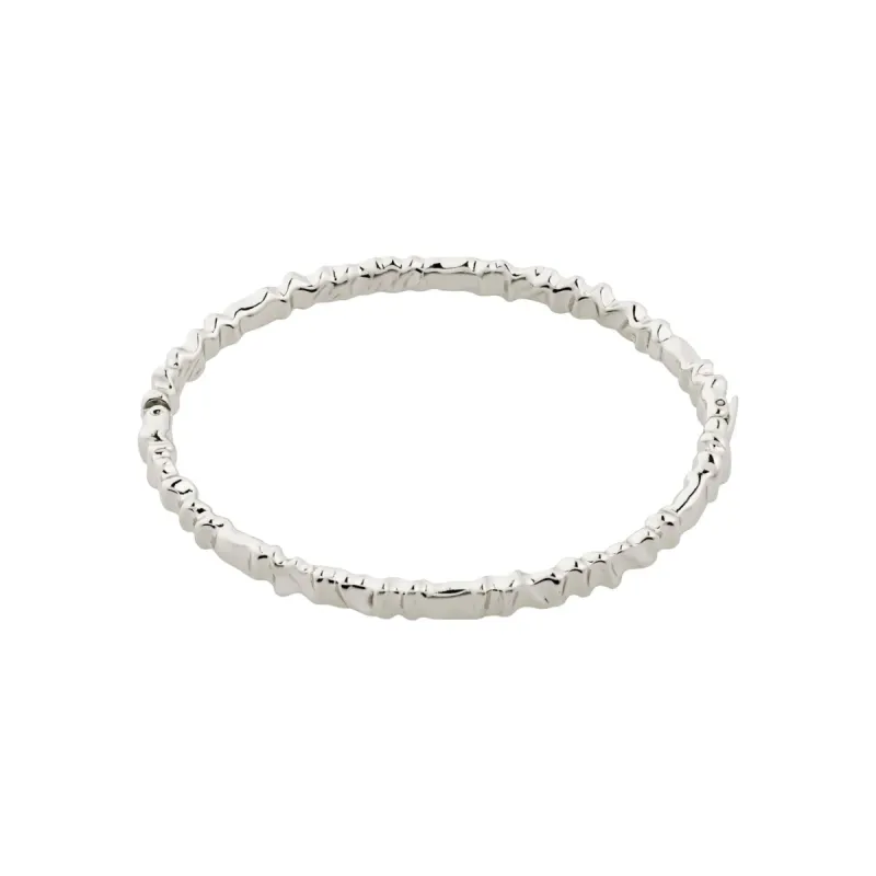 Pilgrim Kindness Wavy Bangle - Silver sold by Boutique with Grace