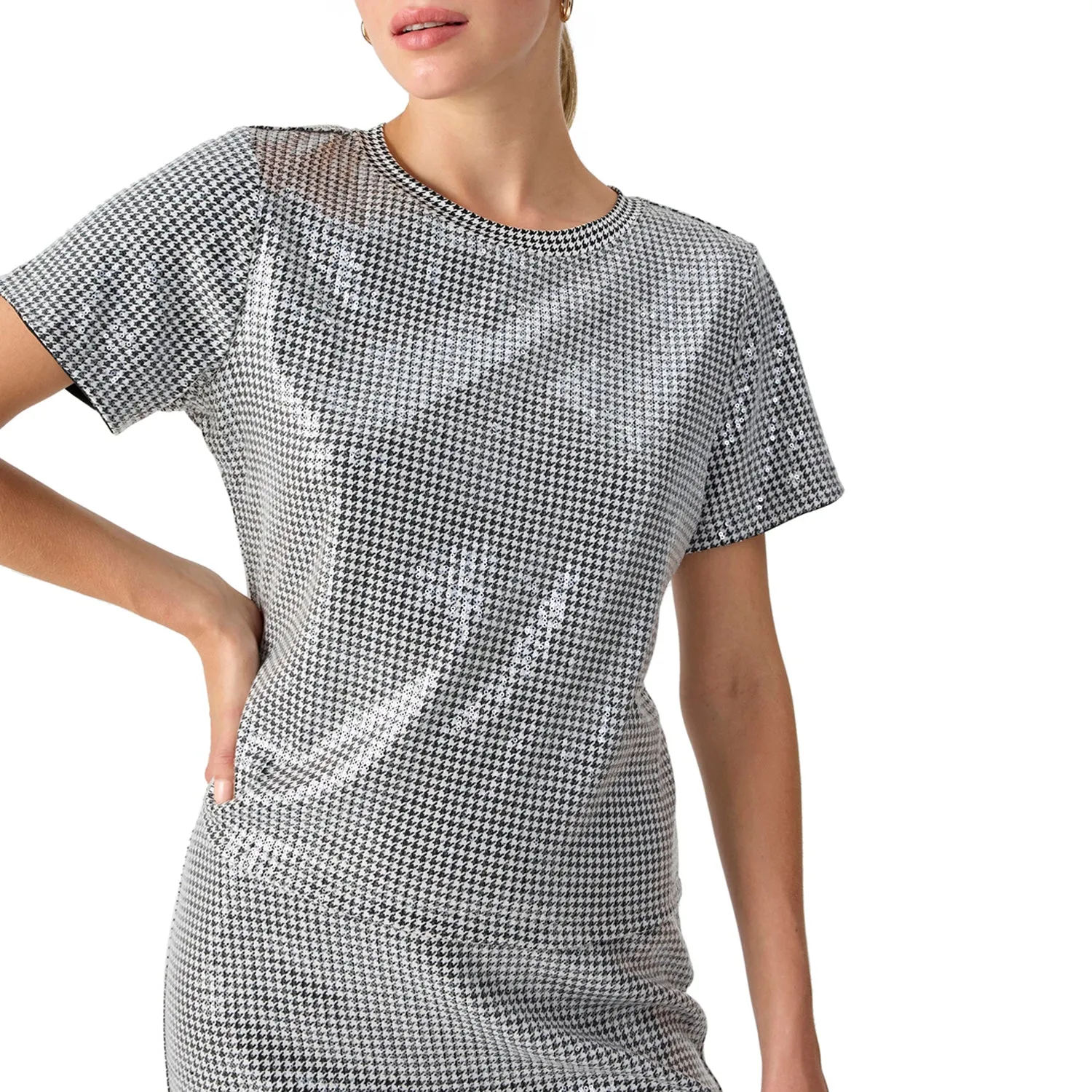 Sanctuary Perfect Sequin Tee - Micro Houndstooth sold by Boutique with Grace product image thumbnail 3